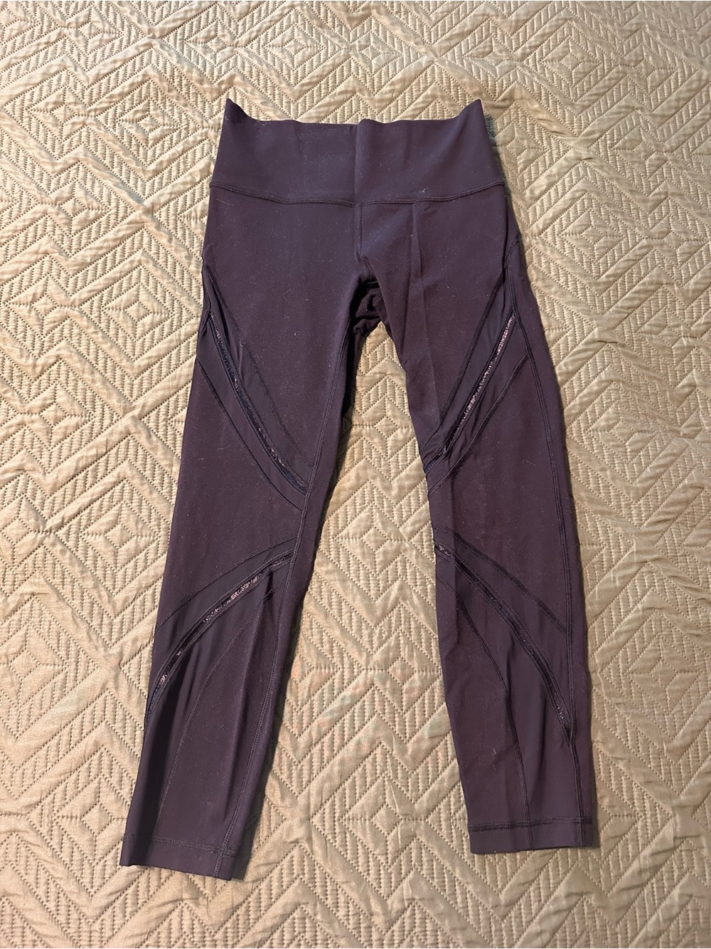 Lululemon Black High-Waist Mesh-Detail Leggings